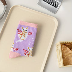 Cartoon Cat Print Socks Women's Stockings & Hosiery