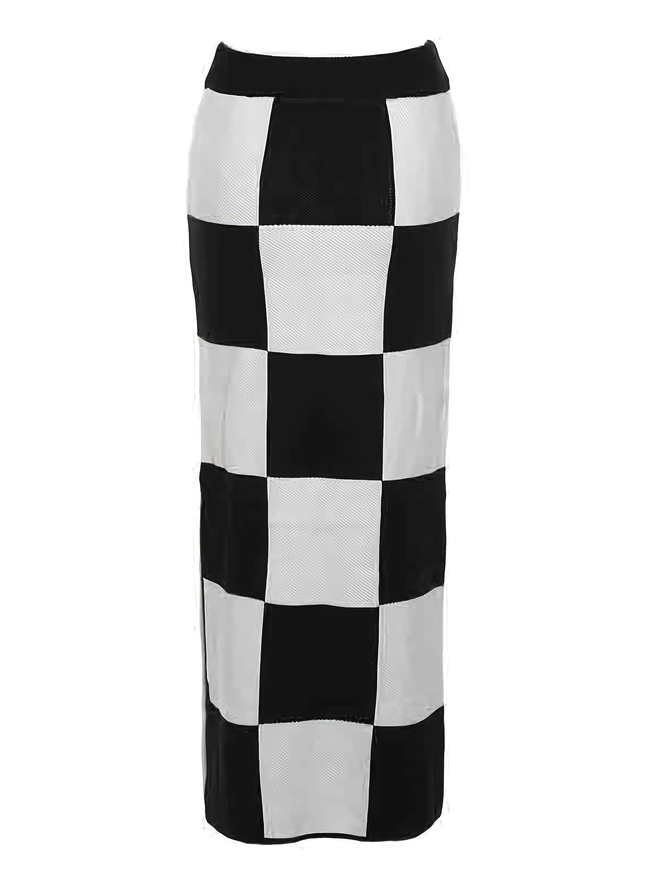 Women's Checkered Skinny Skirts High Waist Casual Skirts