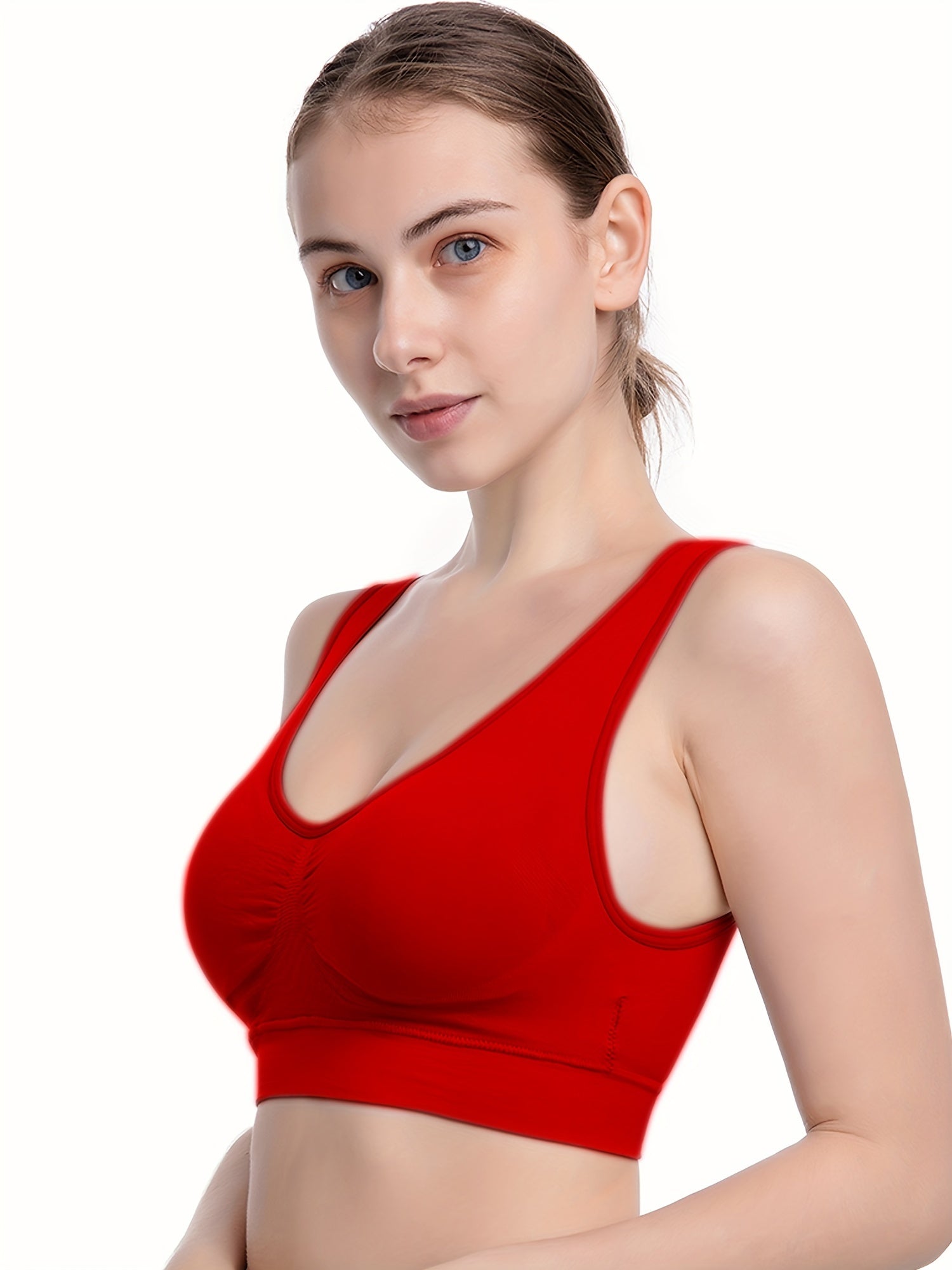 Women Lightly Lined Wire Bra Push Up Deep V Underwire Double Support