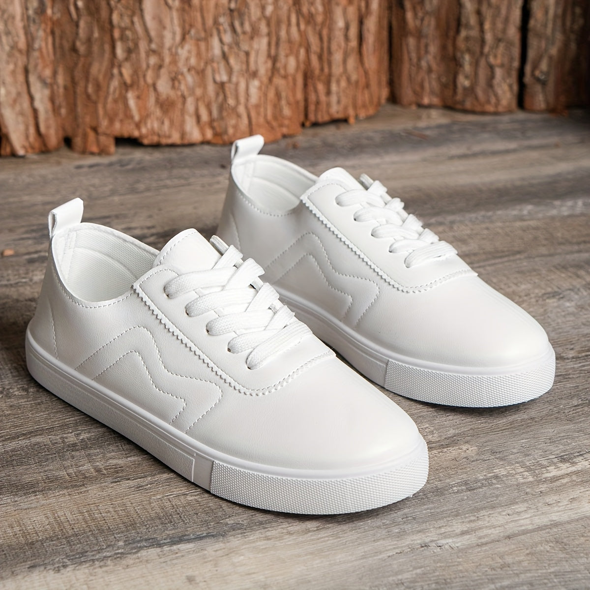 Women's Lace Up Comfortable Flat Shoes Solid Walking Shoes