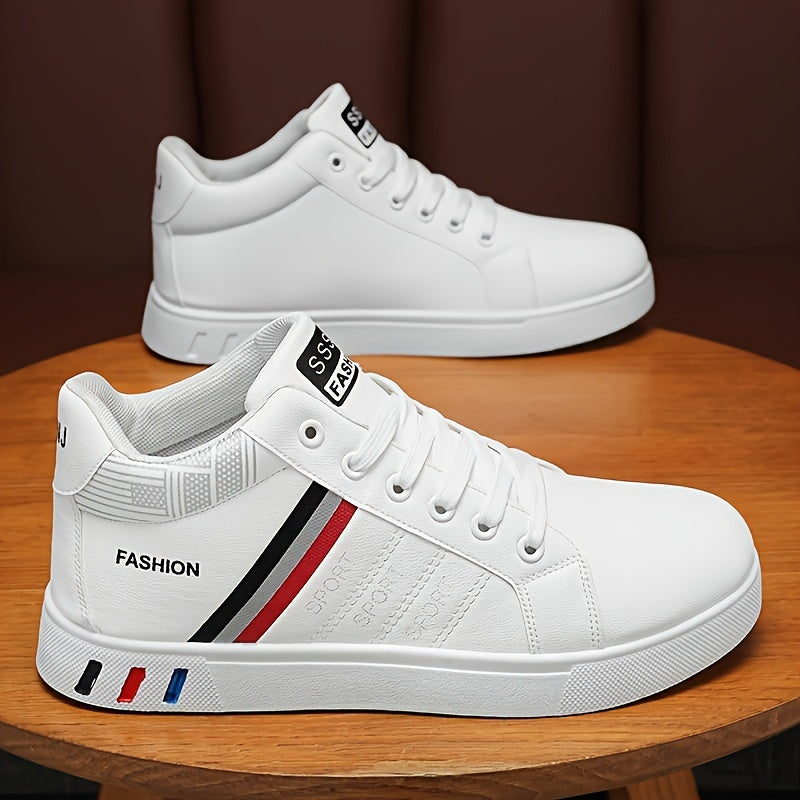 PLUS SIZE Men's Solid Skate Shoes Comfy Non Slip Casual Lace Up Sneakers