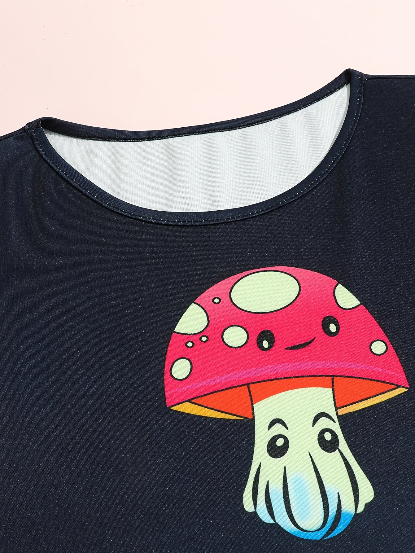 Girls Mushroom Graphic Long Sleeve Dress Spring Fall Party Gift