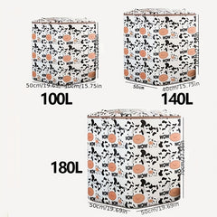 Cartoon Cow Pattern Storage Box Zipper Large Capacity Organizer