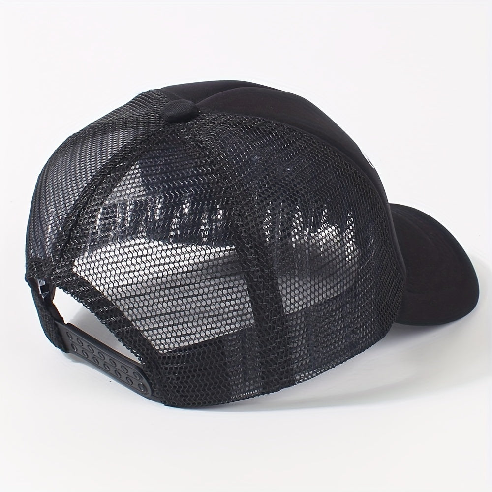 Gothic Letter Print Trucker Hat Mesh Baseball Cap Hip Hop