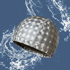 Adult Swimming Cap Soft & Comfortable with Checkered Pattern