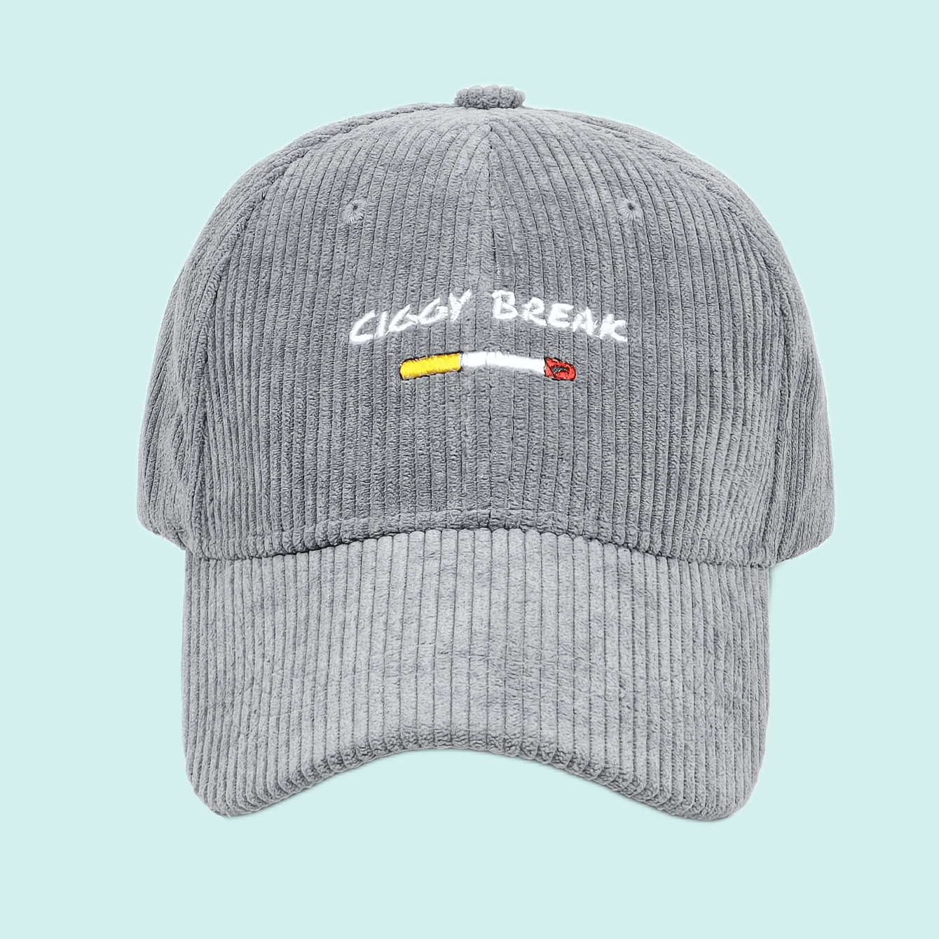 Gray Corduroy Baseball Cap Embroidery Casual Dad Hats Unisex Sun Hat