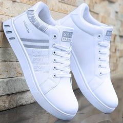 PLUS SIZE Men's Solid Skate Shoes Comfy Non Slip Casual Lace Up Sneakers