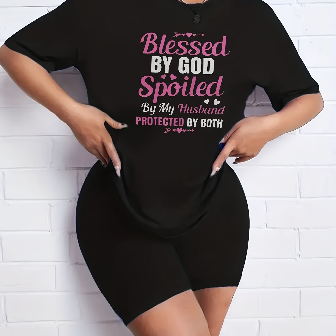 2pcs Summer Sports Sets Round Neck T-shirts & Shorts Women's Activewear
