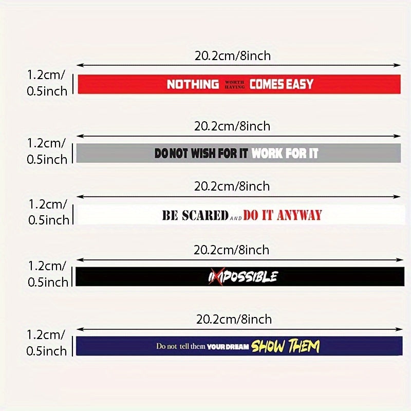 7 Pack Motivational Wristbands For Women Silicone Bracelets