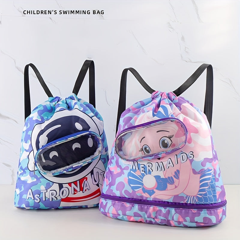 Kids Swimming Bag Waterproof Cartoon Beach Backpack