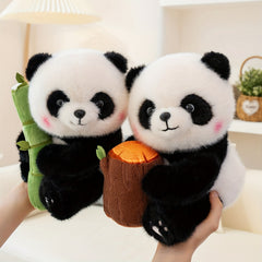 4 Style Panda Plush Toys 9 84in Soft Stuffed Animals Bamboo Stump Leaf Pillow