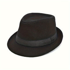 Men's Vintage Jazz Hat Short Brim Fedora Hat