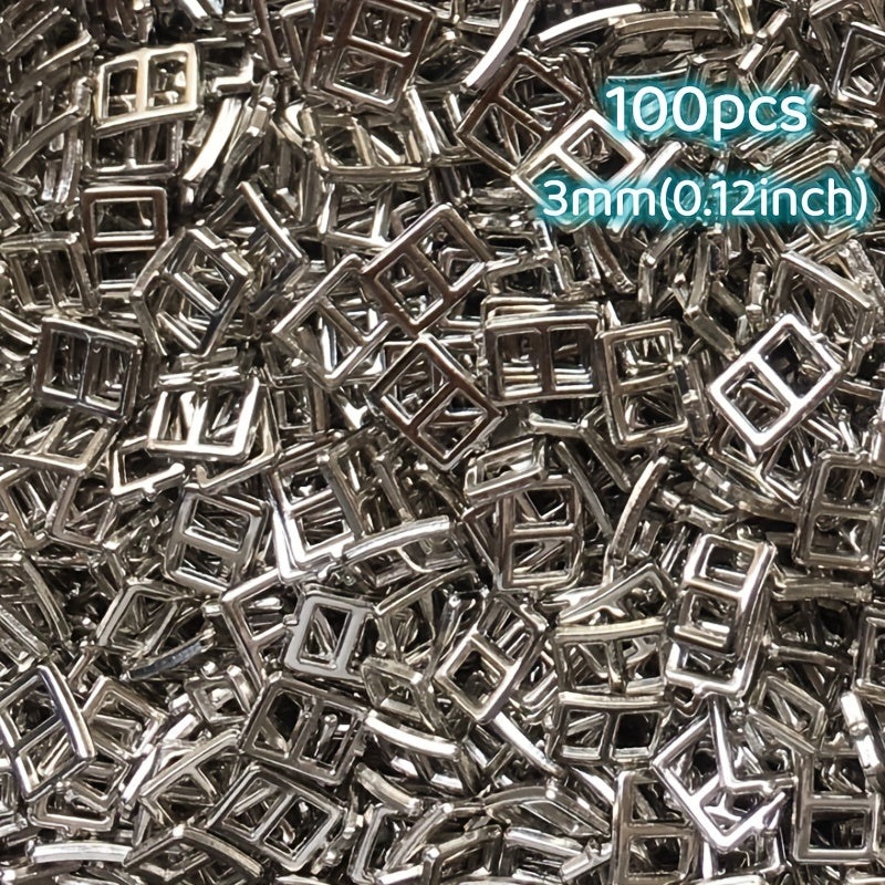 100pcs 3mm Tiny Buckles for Doll Clothes Sewing Projects