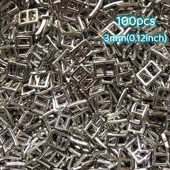 100pcs 3mm Tiny Buckles for Doll Clothes Sewing Projects