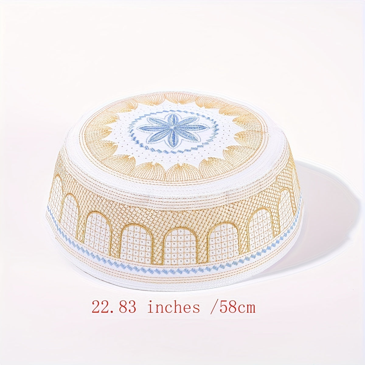 Ethnic Islamic Hat For Men, Lightweight Embroidered Cap