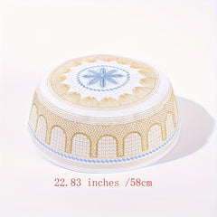 Ethnic Islamic Hat For Men, Lightweight Embroidered Cap