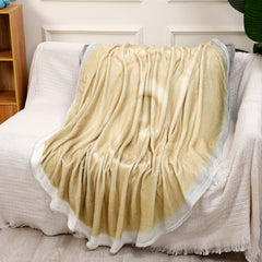 Soft Printed Coffee Flannel Throw Blanket for Sofa Office Bed Camping & Travel