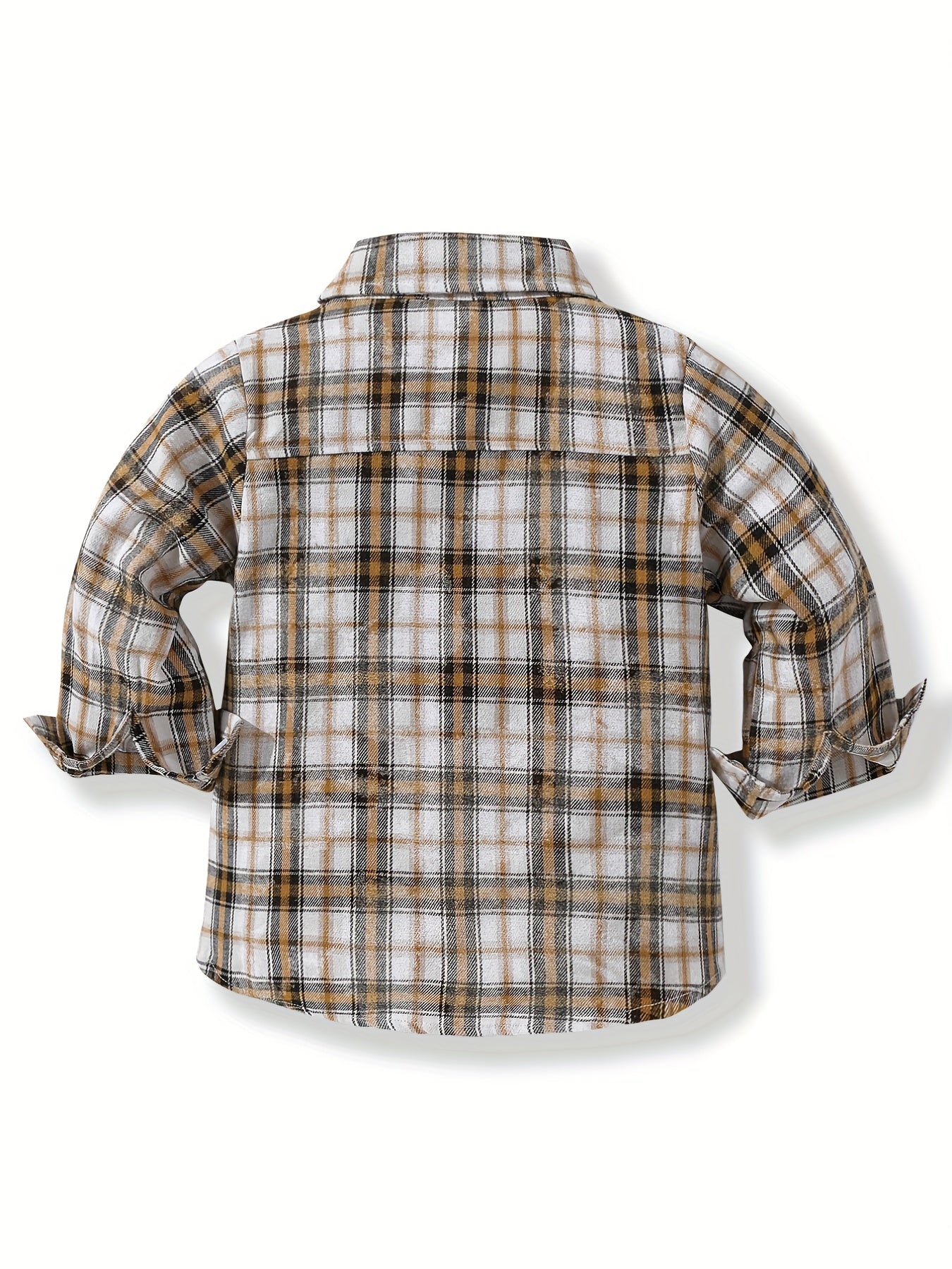 Toddler Boys Plaid Shirts Long Sleeve Button Down Tops