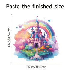 Castle Wall Stickers Rainbow Clouds Bridge Decals