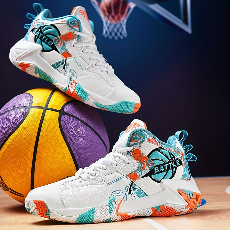 Men's Plus Size High Top Basketball Shoes Non-Slip Lace Up Sneakers