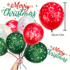 Christmas Latex Balloons 30-48cm Santa Trees Snowflakes Elk Snowman Bell