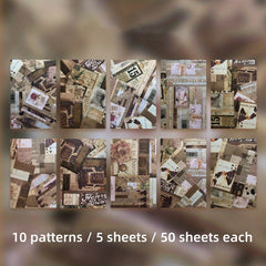 Retro Collage Paper for DIY Greeting Card and Journal, Romantic Notes