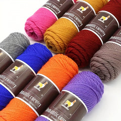 2pcs Alpaca Wool Blend Crochet Yarn DIY Knitting Sweater Blanket Hat Shawl Khaki