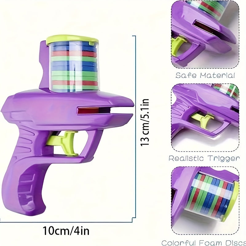 Foam Flying Saucer Launcher Toy Handheld for Indoor & Outdoor Games