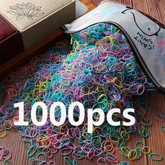1000pcs Candy Skin Bands Women Colorful Hair Rings Hair Accessories