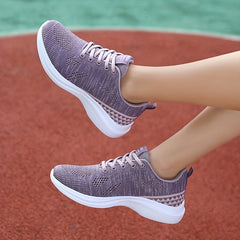 Breathable Lace Up Walking Shoes Flying Woven Outdoor Sports Shoes