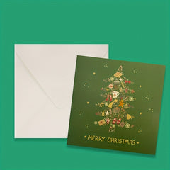 Merry Christmas Tree Popup Card With Note & Envelope