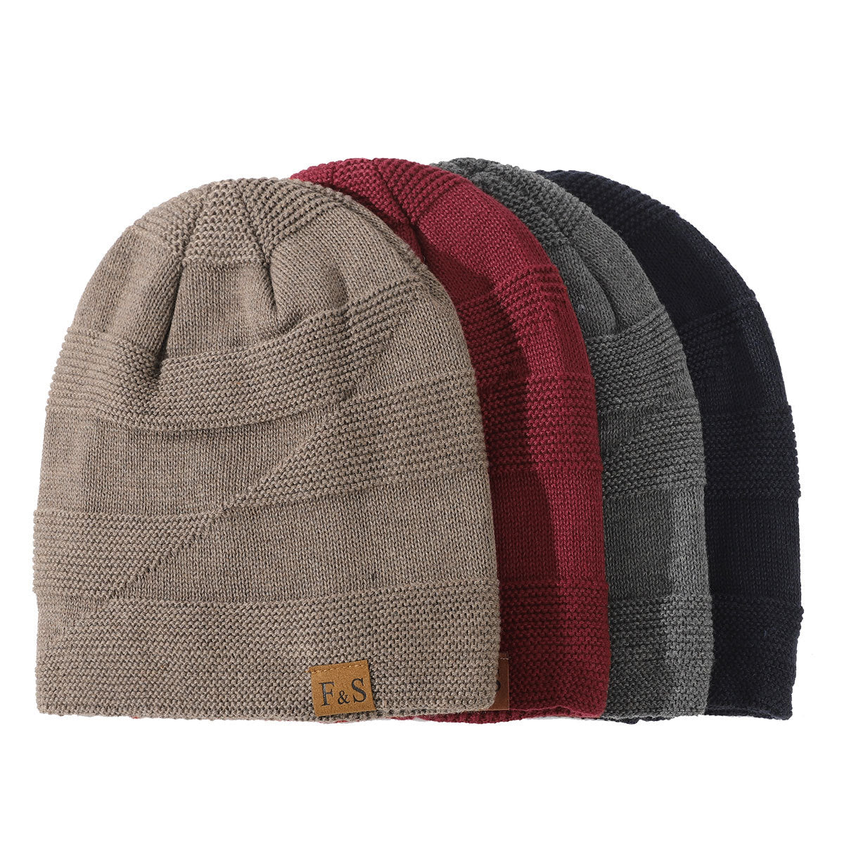 Men's Winter Casual Fleece Knit Pullover Hat