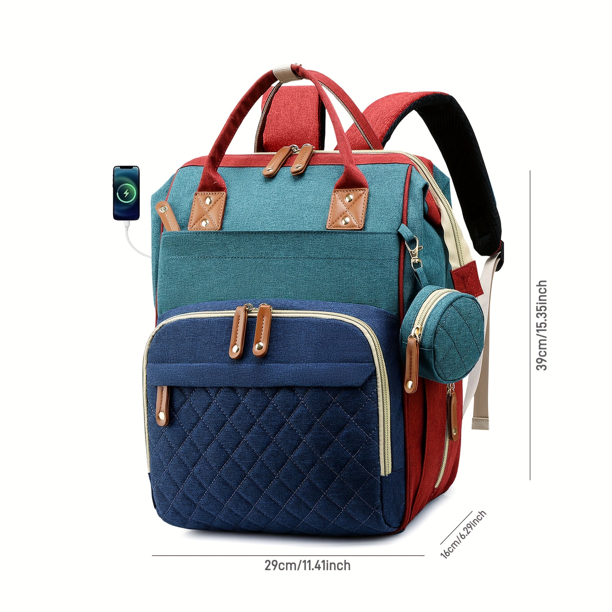 Large Capacity Women's Diaper Bag Backpack with Insulated Pocket