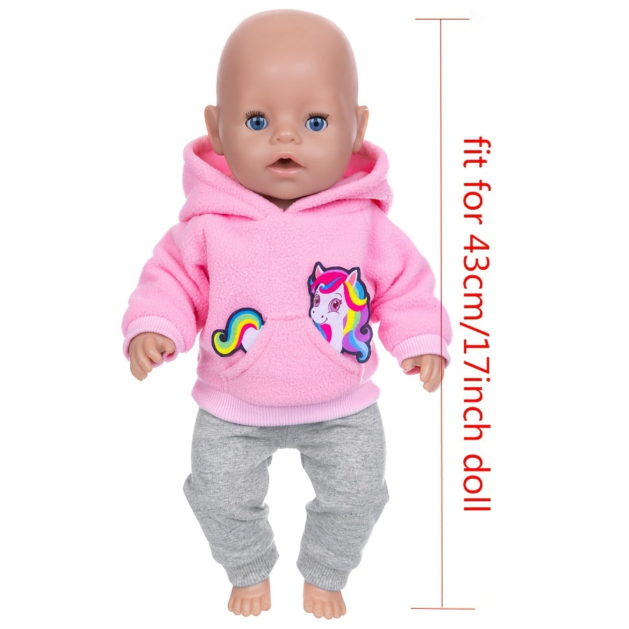 Colorful Pony Doll Clothes for 17-Inch Dolls - Hoodie Pants