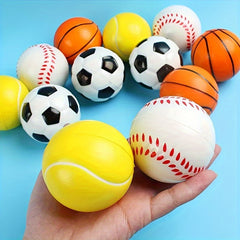4pc Soft Sponge Stress Relief Ball Baseball Tennis Basketball Soccer