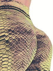 Snakeskin Print High Waist Yoga Legging Women's Activewear
