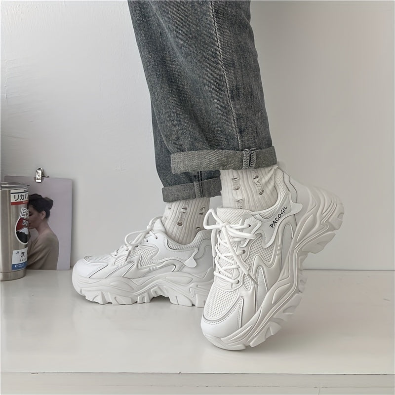 Women's Platform Chunky Sneakers Low Top Trainers Outdoor Walking Shoes