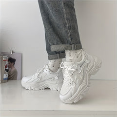 Women's Platform Chunky Sneakers Low Top Trainers Outdoor Walking Shoes