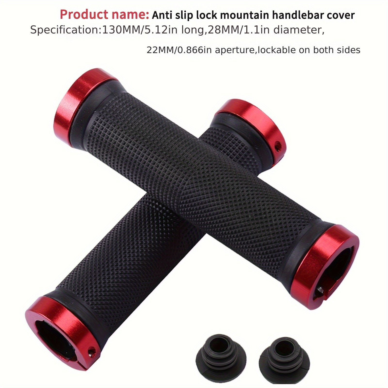 2pcs Bike Handlebar Covers Anti Slip Rubber Stripe Lock Handlebar Covers