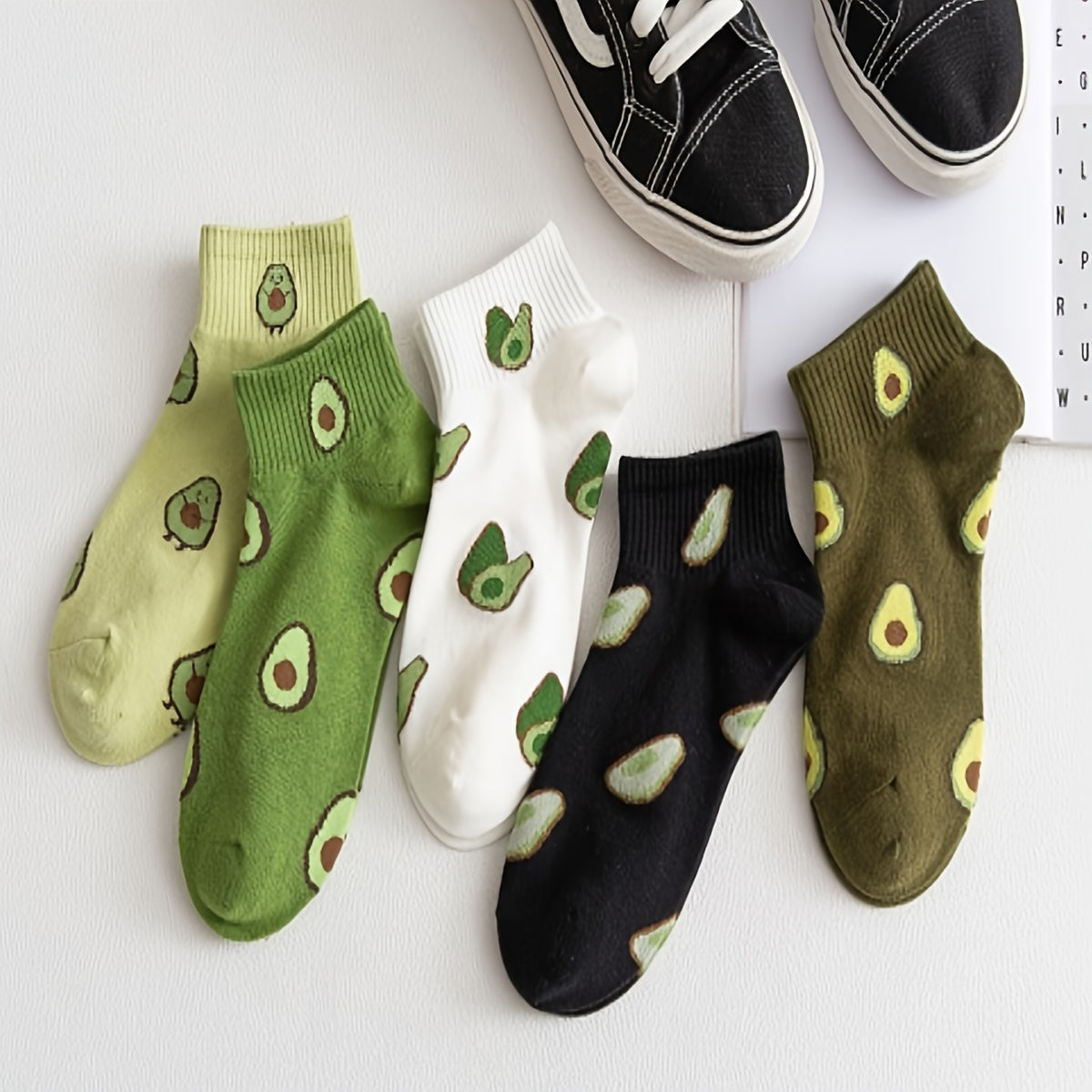 Avocado Ankle Cotton Women Casual Summer Socks