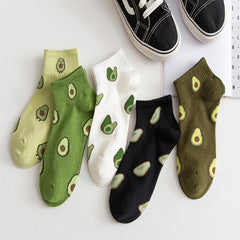 Avocado Ankle Cotton Women Casual Summer Socks