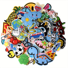 80pcs Cartoon Embroidery Patches Stickers DIY Clothing Accessories