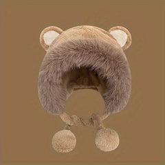 Winter Bear Ears Plush Hat Cycling Coldproof Ear Protection