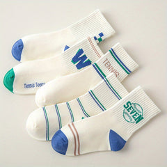 5 Pairs Boys Kids Sports Crew Socks Warm for Autumn Winter