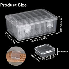 15pcs Small Bead Organizers Plastic Storage Cases Mini Clear Boxes