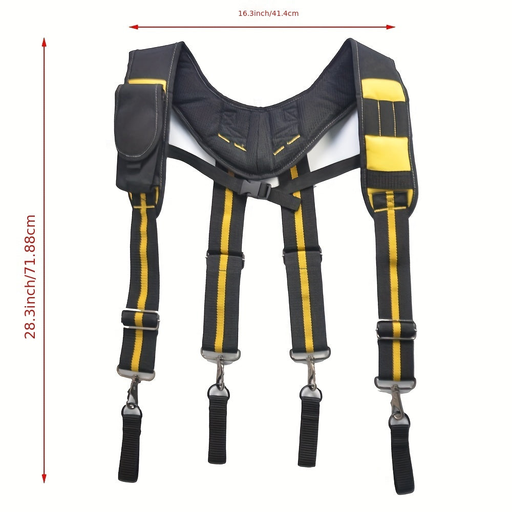Men's Tool Padded Belt Suspenders with Phone Holder