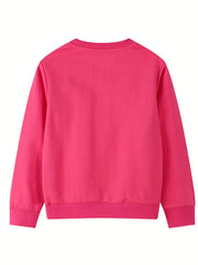 Girls Unicorn Print Crew Neck Sweatshirt For Sports Casual Outfit