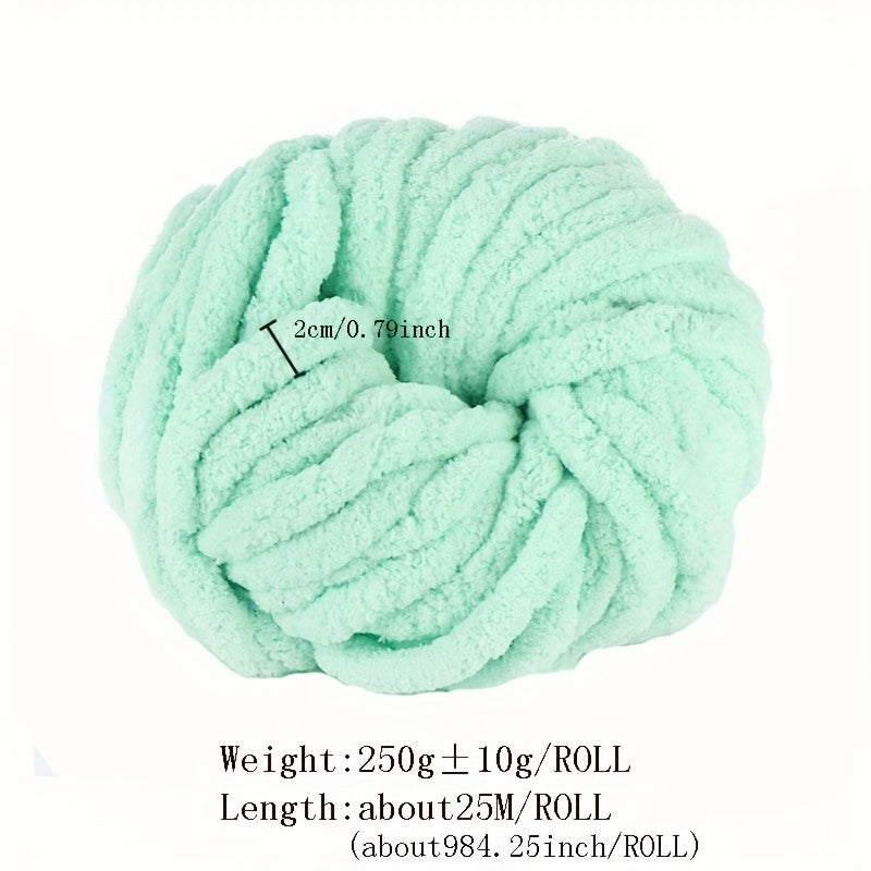 2pcs Thick Wool Thread DIY Flower Solid Woven Blanket Scarf About 250g 25m