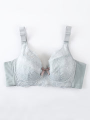 Floral Jacquard Lace Push Up Bra Plus Size