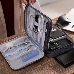3 Layer Electronic Organizer Travel Cable Bag Waterproof Storage All in One